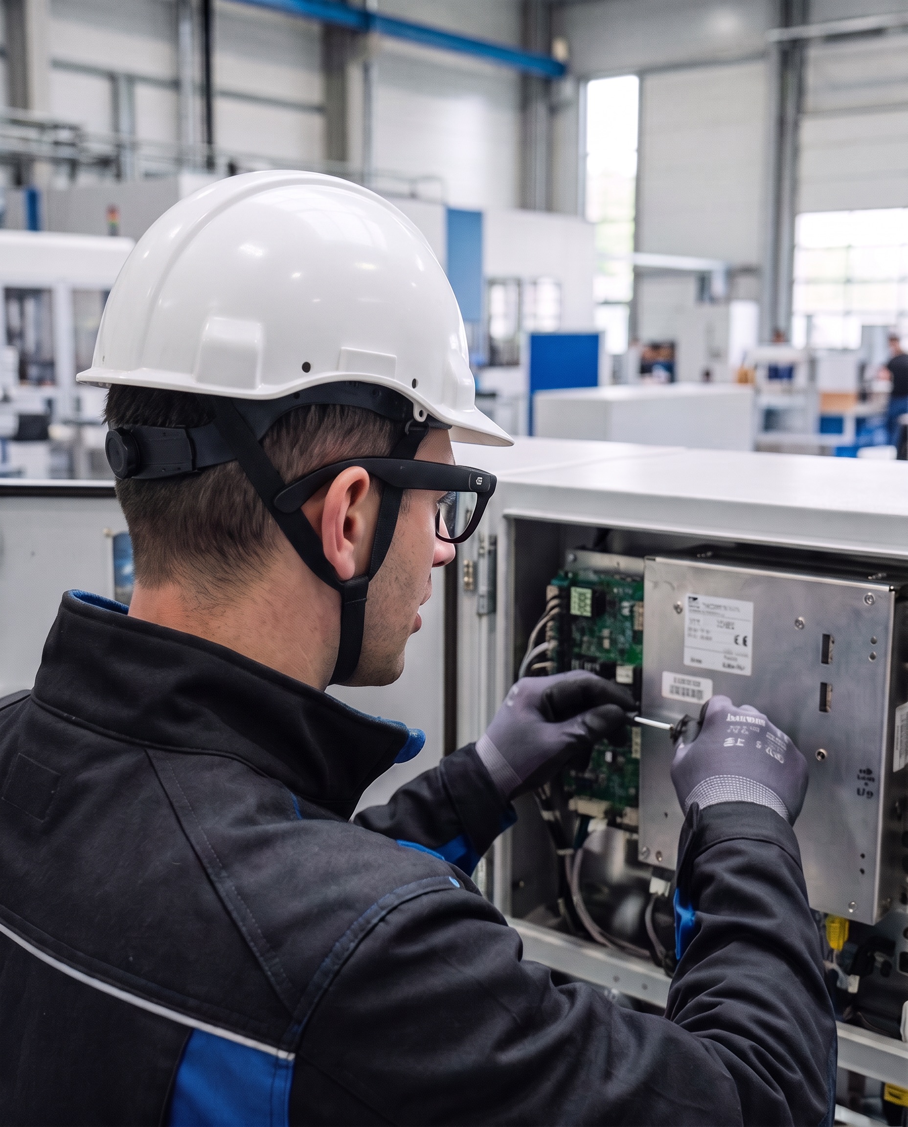 Technician wearing smart glasses records a repair while explaining each step out loud.